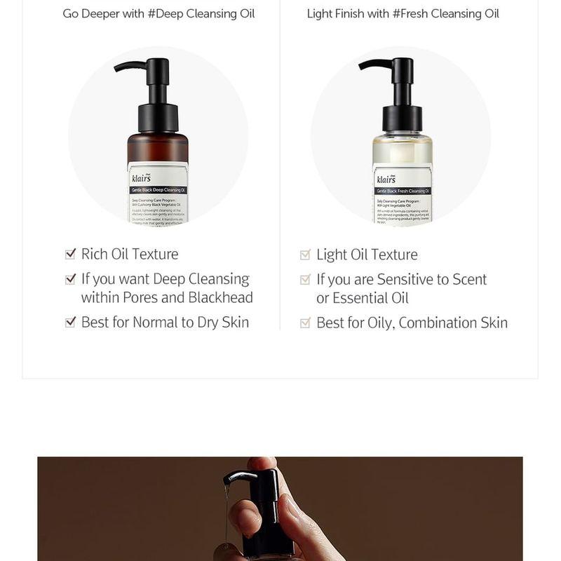 dear, klairs Sanftes schwarzes frisches Reinigungsöl