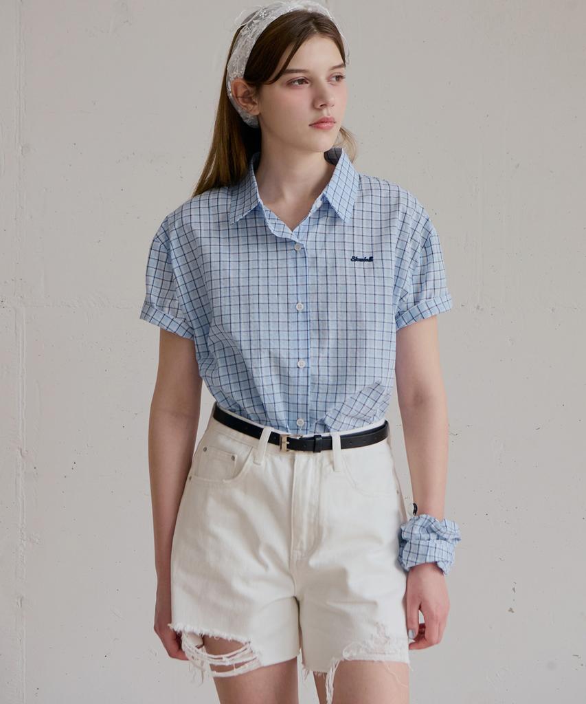 SLOWLOLLI [Scrunch Set] Ours Check Shirt_2 Colors