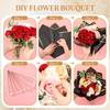 Qeeenar 40 Sheets Flower Bouquet Wrapping Paper Waterproof Florist Bouquet Packaging Paper with 3 Pcs Crowns 48 Pcs 3D Butterflies Decor 100 Pcs