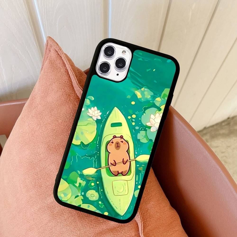 Cute Capybara Phone Case For IPhone 17 16 Pro Max Air 13 12 Mini 14 15 Plus 11 PC+TPU Back Cover