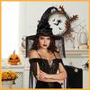 Enchanting Black Ruffled Fringe Hat For Halloween Party Witch Costume Accessory