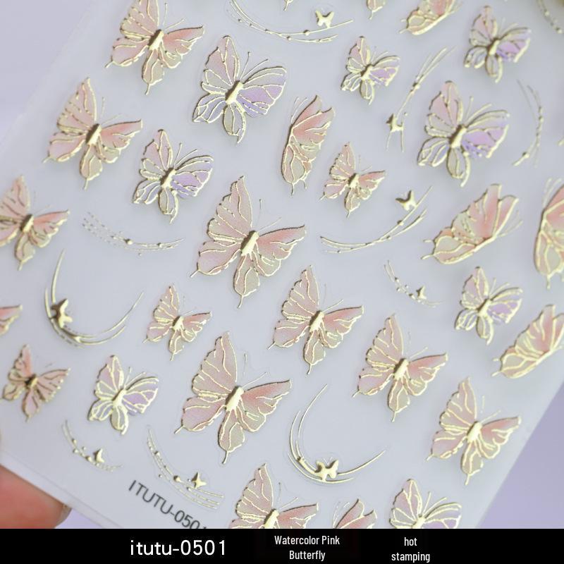 2023 High-End 3D Embossed Butterfly Nail Stickers