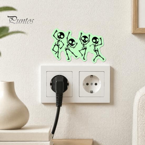 Luminous Skeleton Decals for Light Switches Halloween Switch PVC Sticker, Glow in The Dark Horror Theme Room Accessories Decal, Wall Sticker
