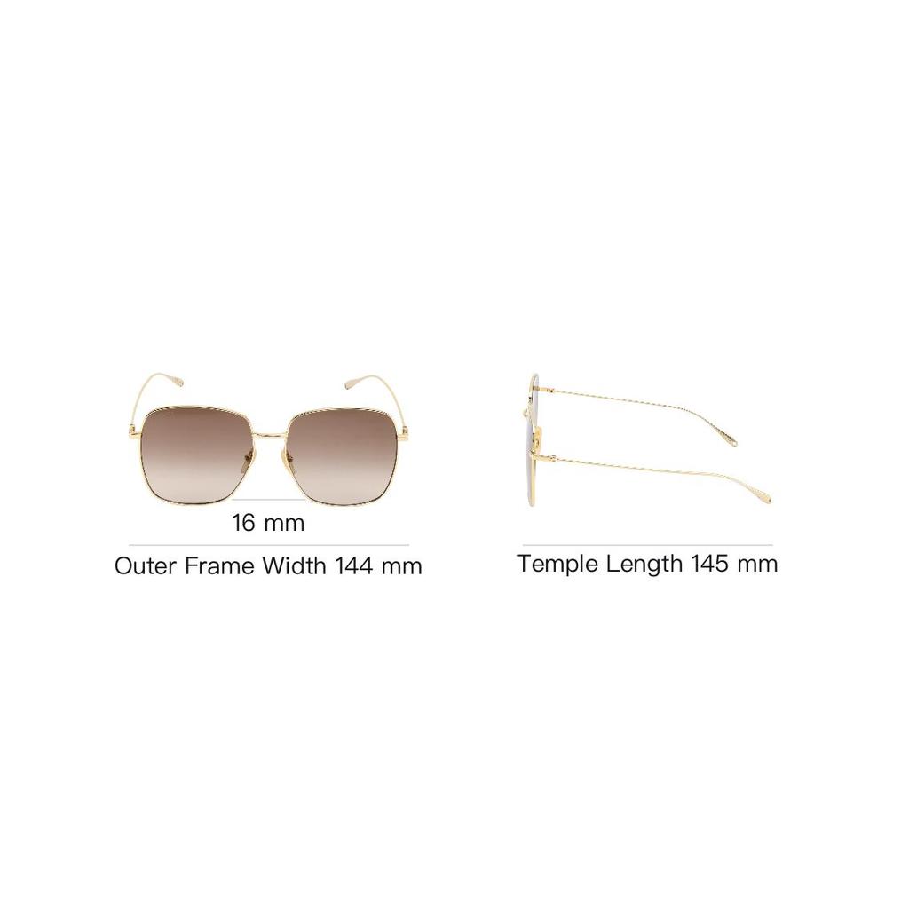 Gucci Occhiali da sole quadrati marroni minimalisti Occhiali da sole unisex GG1031S-003