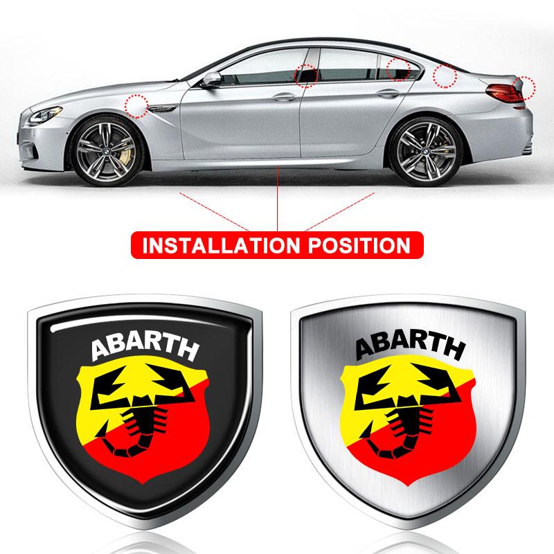 1Pc Car Metal Sticker Custom Shield Car Rear Trunk Shield Emblem Badge Sticker for Abarth Abbas 695 595 500 Competizione 124 Spider PUNTO