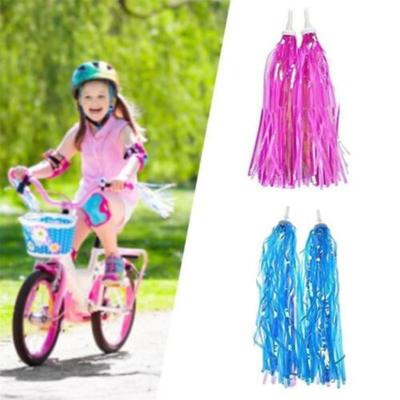Multicolor Kids Bike Tassels PE Handlebar Tassels Fashion Bike Decor Ribbon