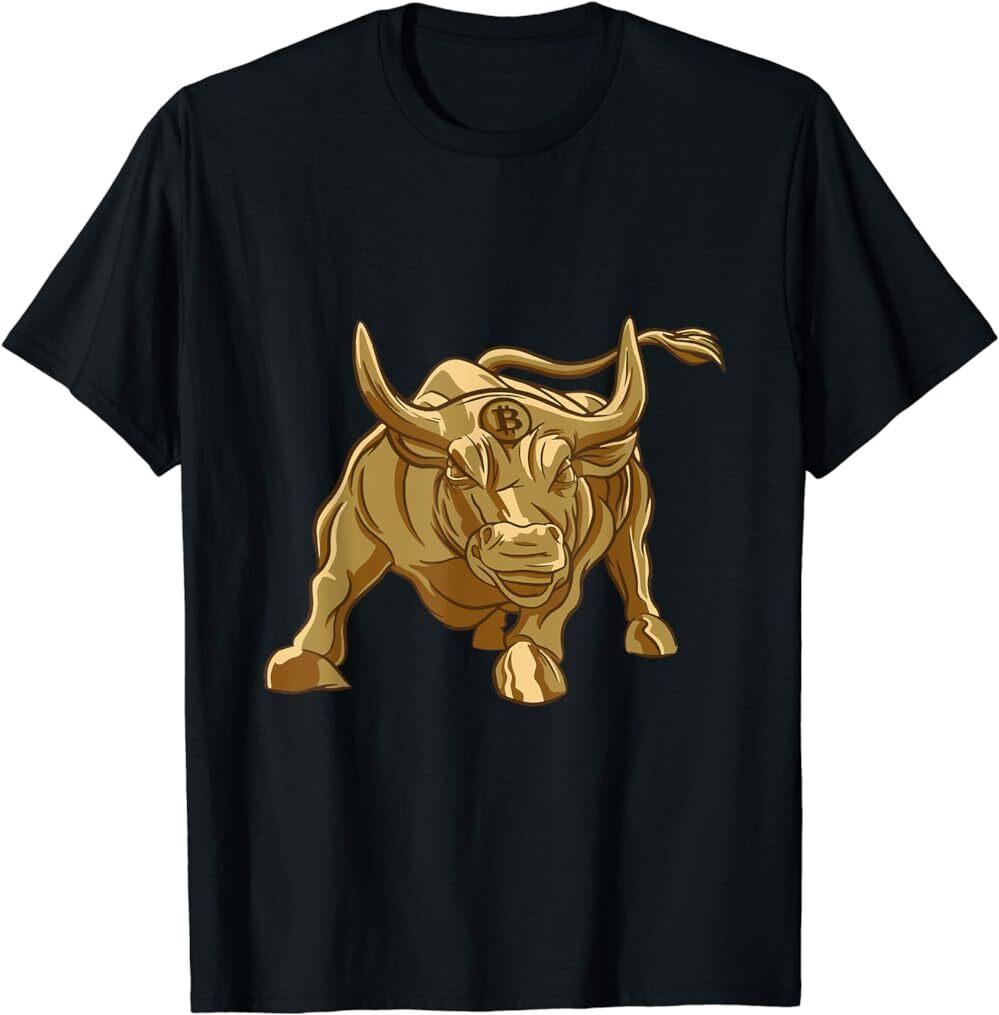 Bit Crypto Golden Bull Men Women BTC Graphic T-Shirt,Coin Tee,Unisex,S-5XL S разноцветный