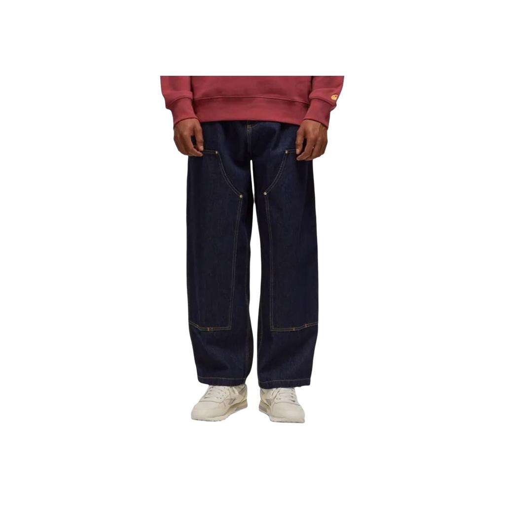 Carhartt WIP SS23 Double Knee Pant Casual Loose Long Denim Pants Men Pants Blue I032106-01-02