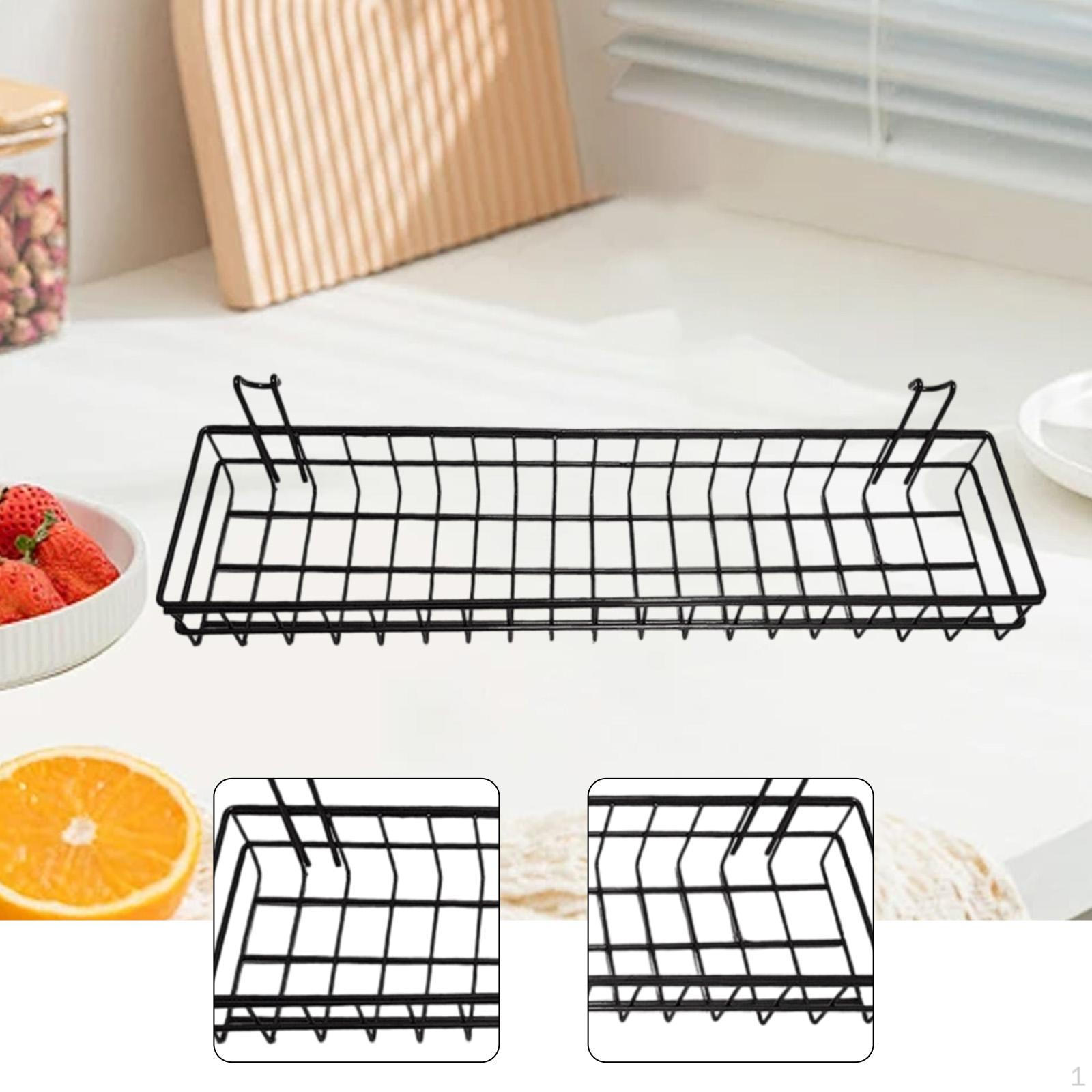 

Hanging Wire Basket Home Storage Organizer Farmhouse Decor Iron Multipurpose for чёрный