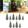 10Pcs Christmas Pine Tree Decor Set Xmas Small Ornament Tabletop Artificial Tree
