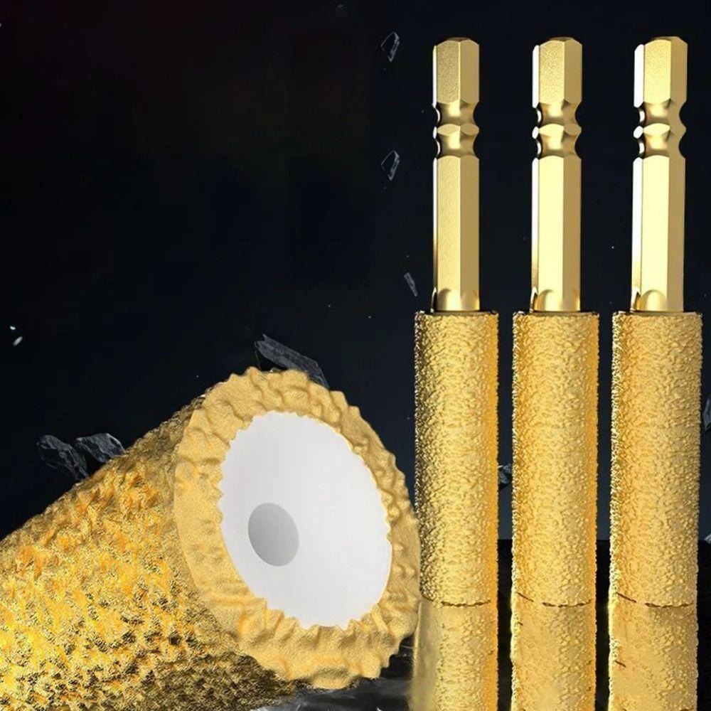 6/8/10/12mm Size Hexagonal Shank Core Drill Bit Hexagonal Shank Design Effective Drilling Dry Drilling Hole Bit Edge Trimming