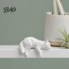 Sleeping Cat Figurine Cute Computer Monitor Decor, 3D Printed Screen TV Soft Atmosphere Statue Topper, Small Kitten Car Dashboard Ornament for