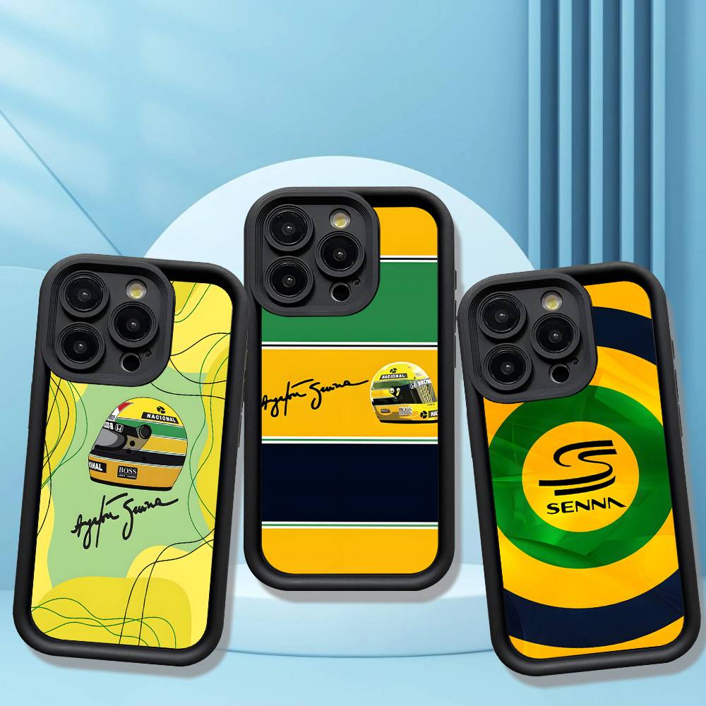 Capa de Celular Ayrton S-Senna H-Capacete F-F1 Racing Para IPhone 17 16 15 14 13 12 11 Pro Max Mini Plus Capa Traseira Macia de TPU