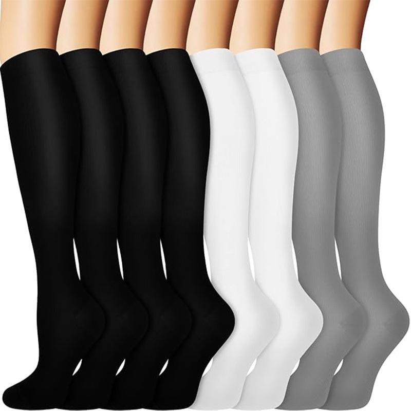 Compression Knee-high Socks Set for Running and Sports - Graduated Support, Multiple Pairs (3/4/6/8)
