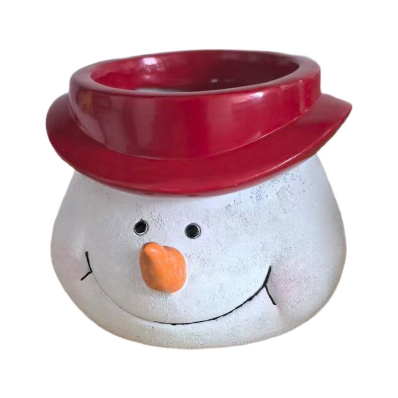 Christmas Flower Pot Succulents Planter Christmas Decorative Flower Pot,Snowman Santa Cartoon Planter Pots Art Decoration