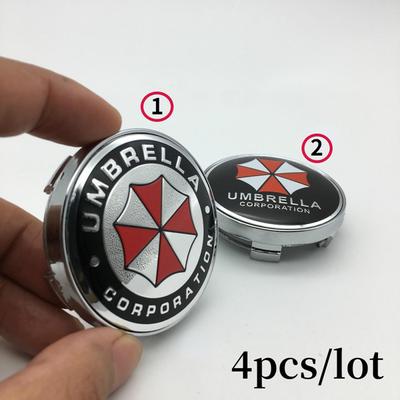4 buc/lot Emblemă UMBRELLA CORPORATION 60MM Capace pentru butucul centrului roții mașinii Accesorii insigna pentru modificarea capacului butucului roții auto