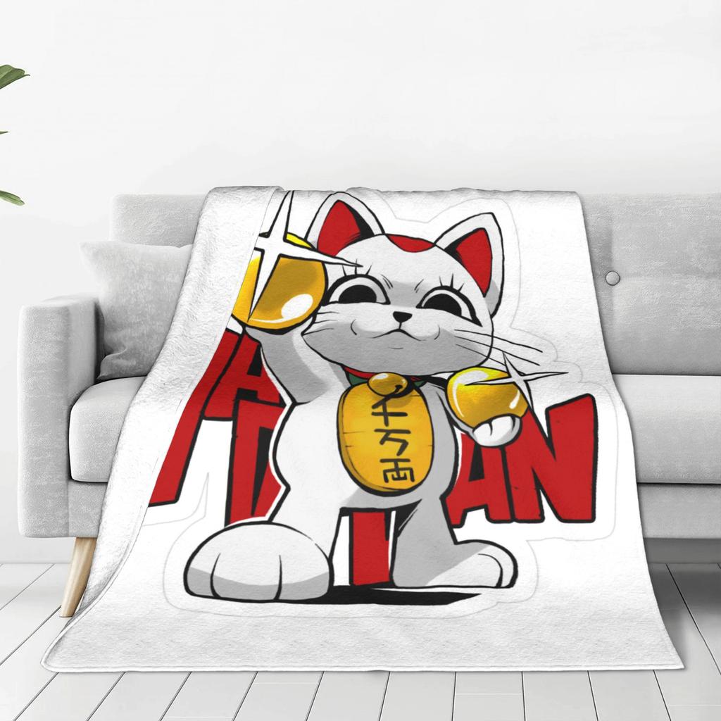 Turbo Granny Cat Flannel Blankets Winter Soft Warm Throw Blanket for Girls Boys Bedroom Graphic Bedspread Sofa Bed Cover