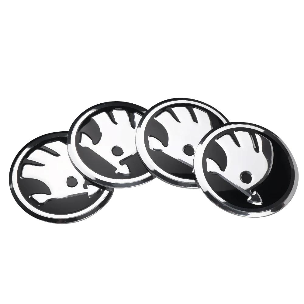 

Car Sticker 4pcs 56mm Car Styling Wheel Center Hub Caps Rim Cover Badge Emblem Sticker For Skoda Rapid Fabia Octavia 2 A7 A5 A4