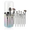 15 makeup brush set with storage cartridge, large capacity brush bucket, soft loose powder, eyeshadow brush, beauty.