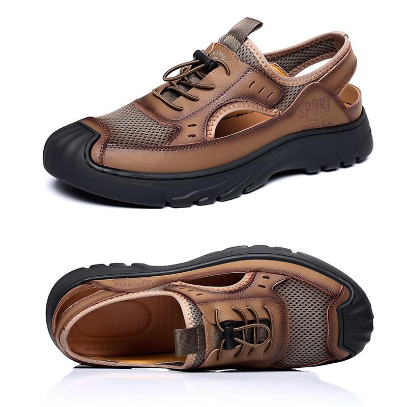 New Arrival Summer Shoes Men Sandals Thick Sole Non-slip Summer Holiday Soft Flat Male Footwear Black Brown