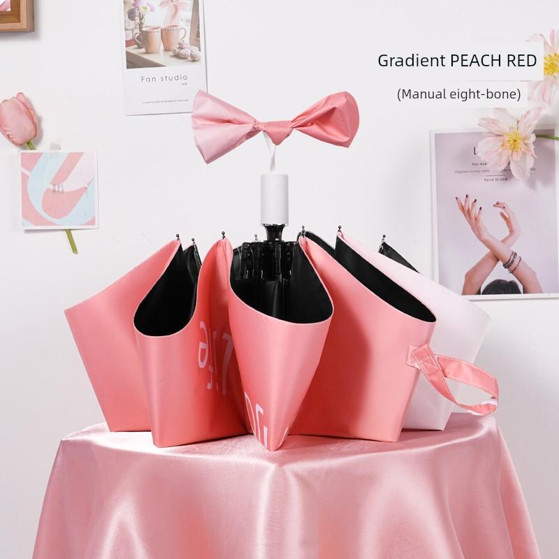 Umbrella Female Oil Painting Cute Black Glue Sun Shade Rain Dual-Use Automatic Foldable Ins Sun Umbrella Sun Protection UV Protection