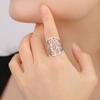 Dawapara Coexist Spiritual Symbols Adjustable Ring Good Luck Amulet Peace Unity Religious Dharma Wheel of Life Stainless Steel