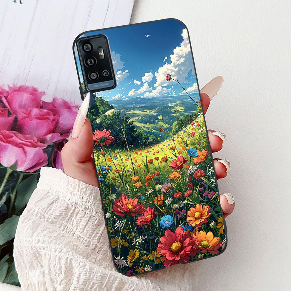 Für ZTE Blade A51 Hülle Für ZTE Blade A71 Case A7030 Luxus Schmetterling Liebe Süße Katze Cool Hübsch Löwe Bemalt Schwarzes Silikon