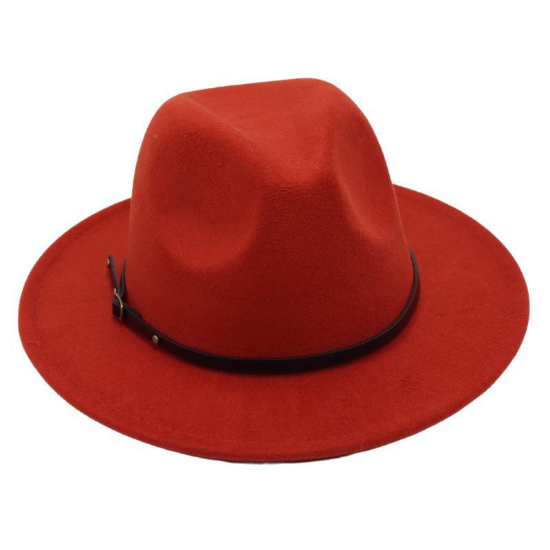 Amazon Simple Top Hat Suit British Jazz Hat Men'S And Women'S Felt Hat Foreign Gas Belt Buckle Tweed Hat Jackson