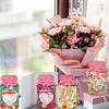Mothers Day Candy Holder Card 18 Pieces Box Postcard With Snack Bags Hollow Heart Pattern Jar Shape Mother's Day Greeting Card