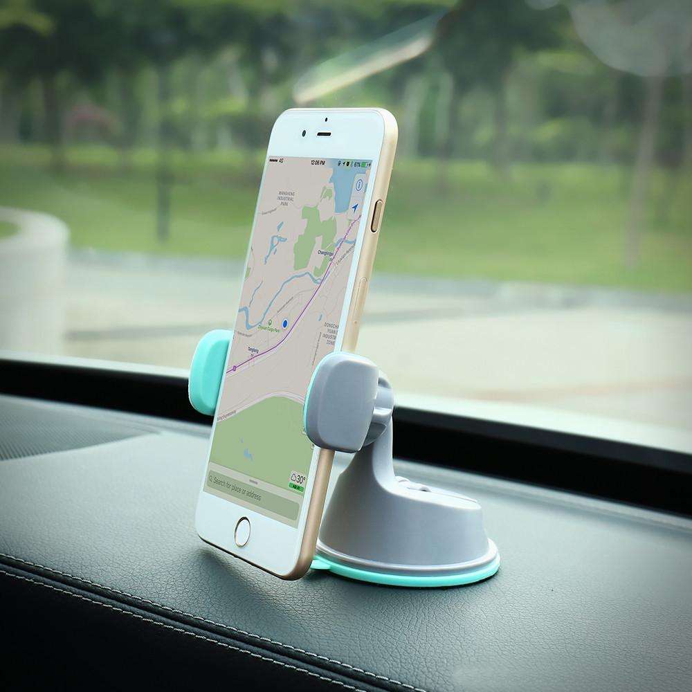 Universal Car Mount Holder With Pu Gel Suction Cup 360 Degree Rotation For Dashboard Use