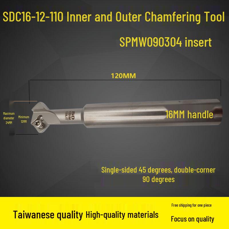 45° Internal/External Disposable Chamfering Tool: B45 Inner Hole SC12/SPMW090304