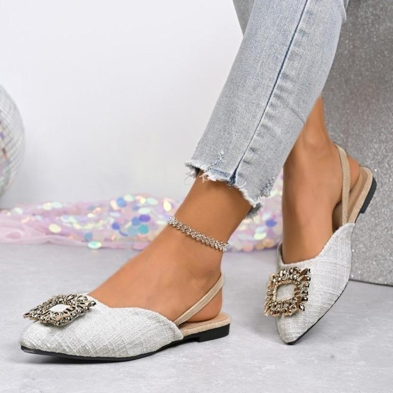 Fashion Ladies Shoes 2025 Closed Toe Women's Sandals Fashion Crystal Daily Slip-on Plus Size Best Seller Comfortable Closed Toe Sandals