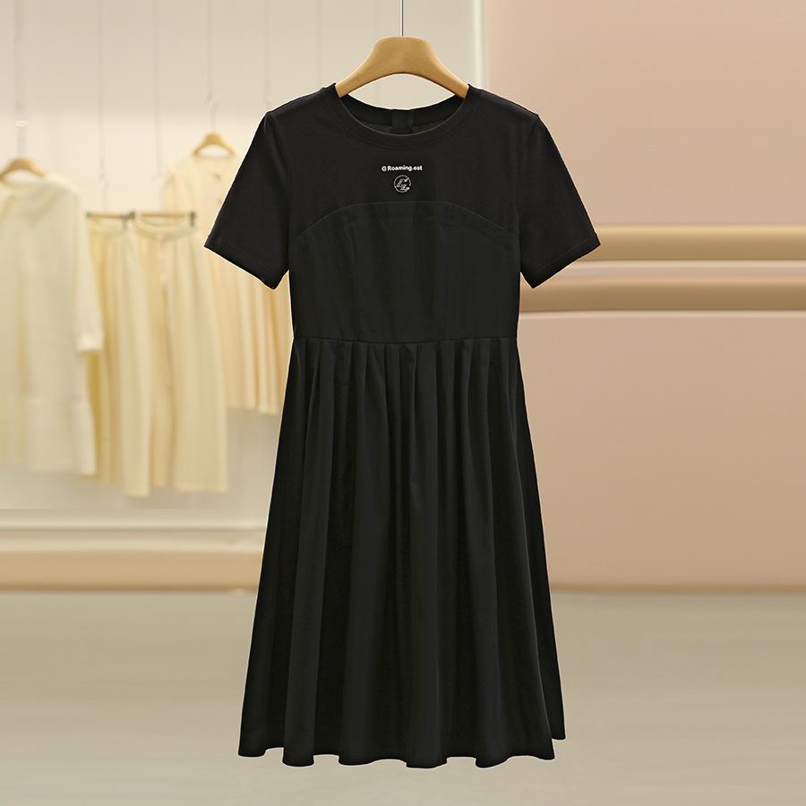 

Sancai Color-Block Patchwork Slimming Dress for Women - Fall 25 S чёрный