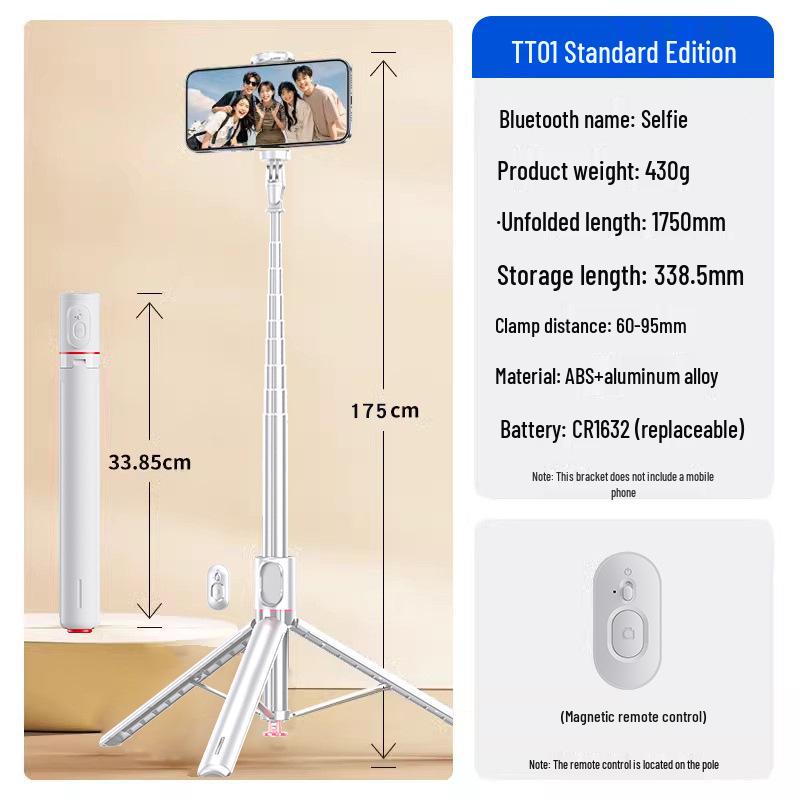 CYKE Bluetooth Selfie Stick with Automatic Tripod and Phone Holder Stand