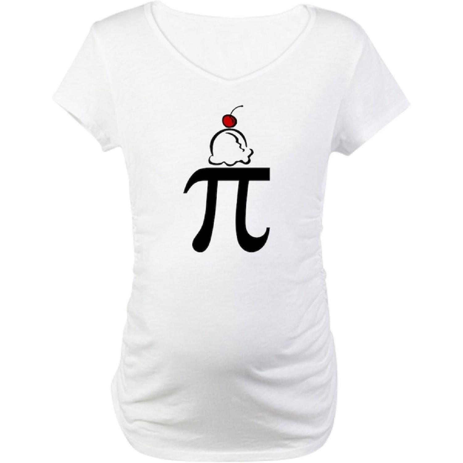 CafePress Пи с Мороженым Футболка для Беременных Хлопковая Футболка для Беременных, Милая и Забавная Футболка для Беременности S