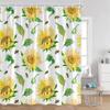 Sunflower Floral Shower Curtains Spring Plants Birds Butterfly Green Leaves Bathroom Curtain Modern Polyester Fabric Bath Decor