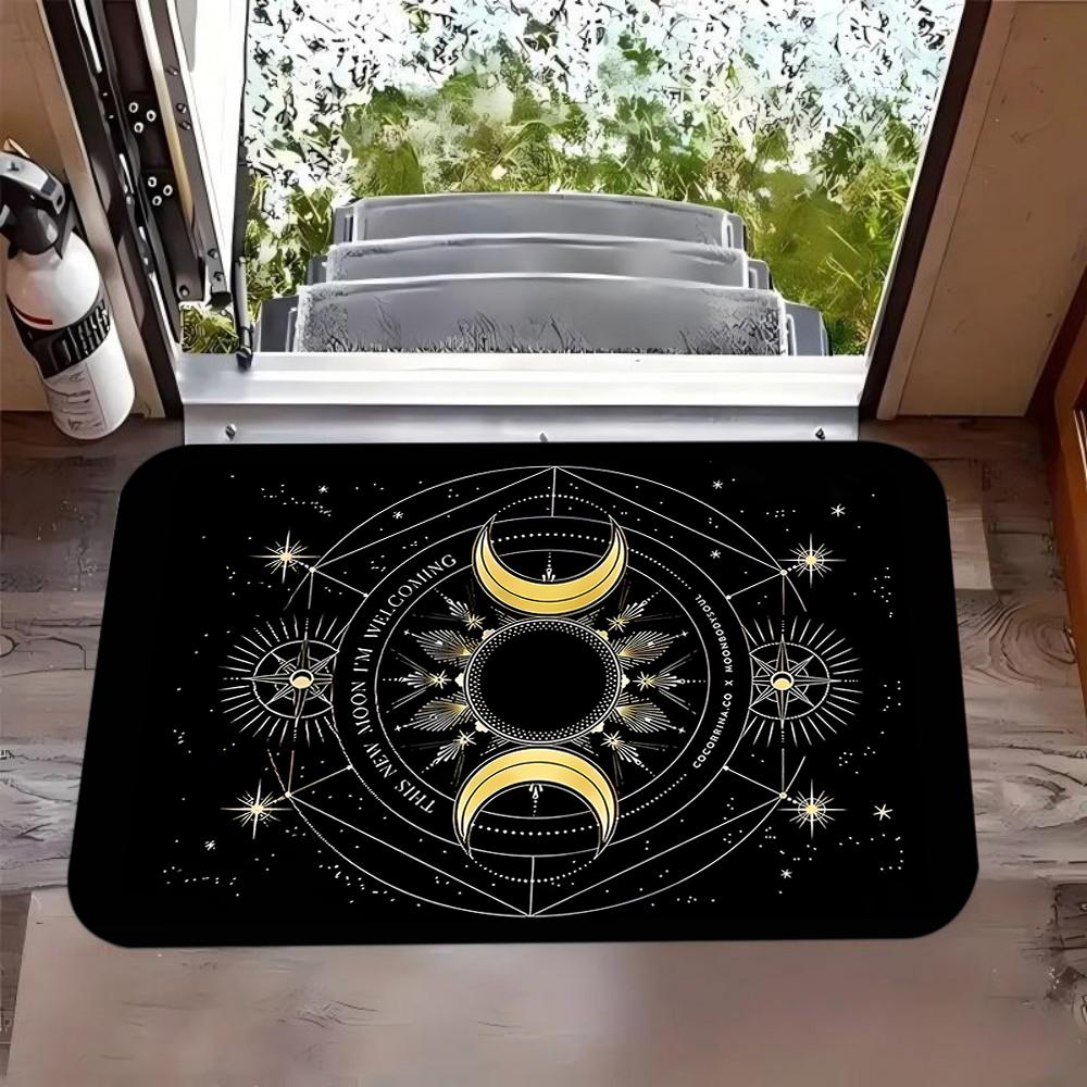 

Poker Triple-Style Home Decor Carpet Collection Floral HELLO Doormat Handwritten Welcome Rug Golden Crown O Floor Mat 50X80cm