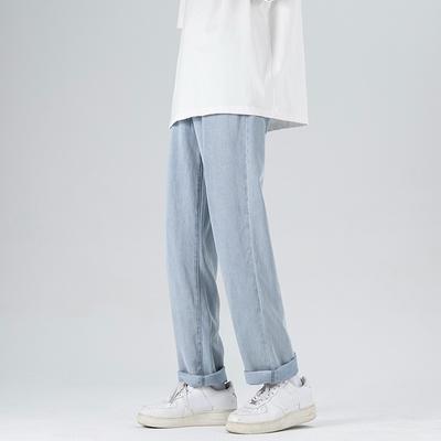 Straight Thin Jeans Plus Size Pants Spring Autumn Men's Loose Mopping Trousers