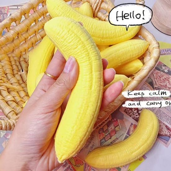 Soft Squeeze Toy Banana Pinch Toy for Stress Relief Slow Rebound Fruit Toy Fun Healing Sensory Toy for Students
