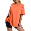 Ladies Casual Round Neck Short Sleeve Color Fashion Loose T-shirt