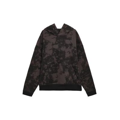 Tie-Dye Casual Hoodie Loose-Fit Men Tops Black Grey 1380326-010