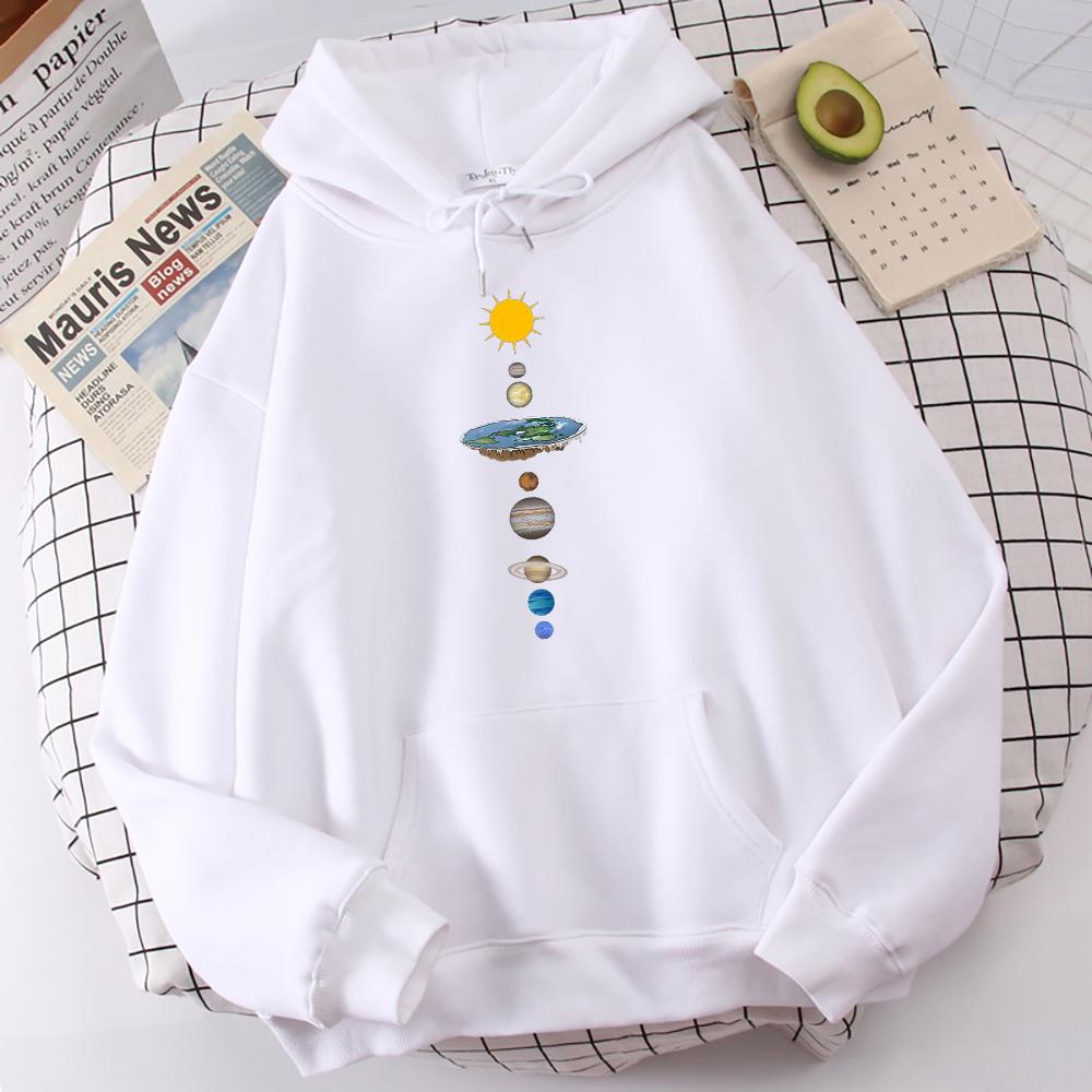 The Eight Planets Of The Solar System Print Hooded Men's Autumn Crewneck Hoodies Simple Oversize Hoodie Street Warm Sportswear