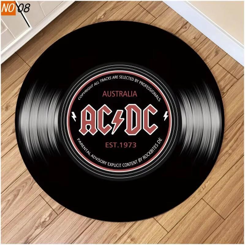 CD Musical Round Carpet Living Room Decoration Teenager Mat Anti Slip Chair Cushion Round Rugs for Bedroom Music Design Rug