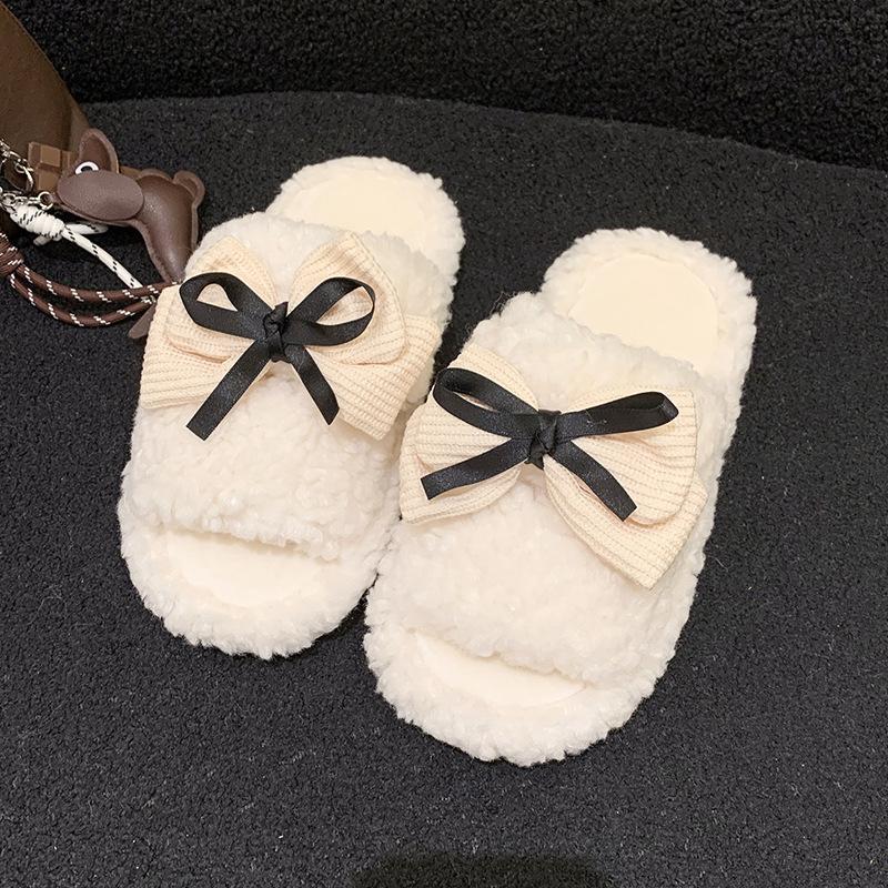 Women's Cute Cartoon Plush Slippers - Warm and Warm Countertop Cotton Winter Home Slippers Girls Sweet Thick Bottom Plush Casual Indoor Shoes