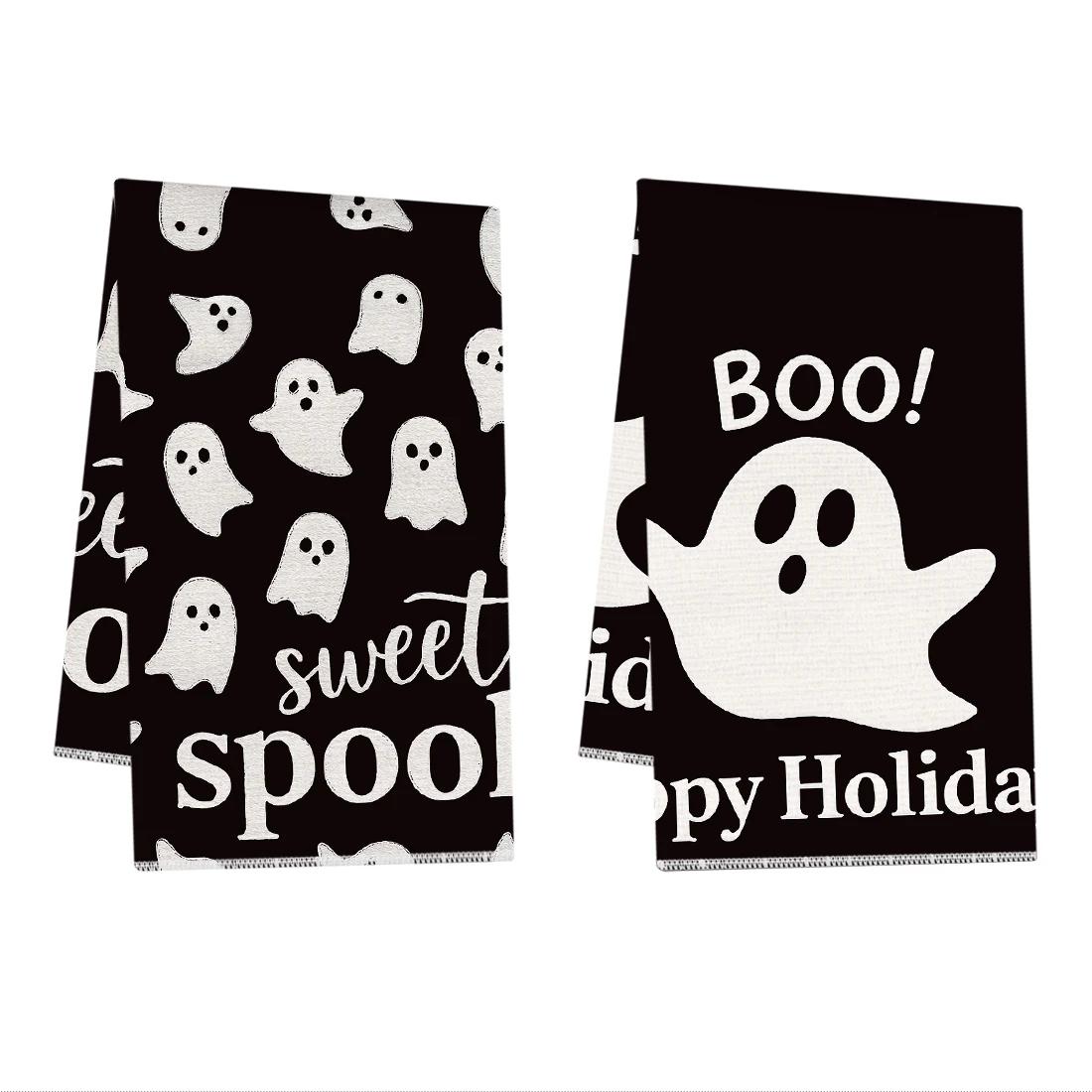 

2/4/6pcs set Kitchen Towels Happy halloween ghostHand Towels Christmas Decorations for Home Noel Dish Towels Gifts 40x60cm