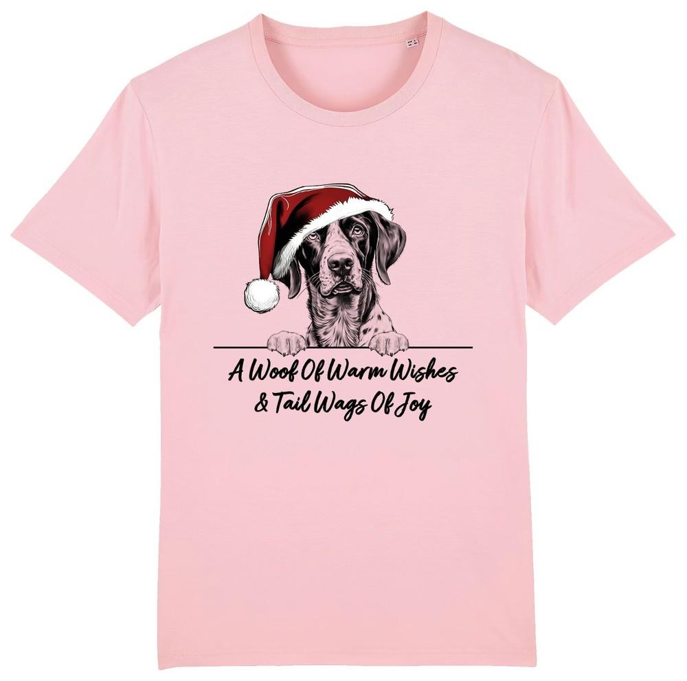 

GERMAN SHORTHAIRED POINTER Christmas Dog T-Shirt Adults Kids Woof Wishes Tail L