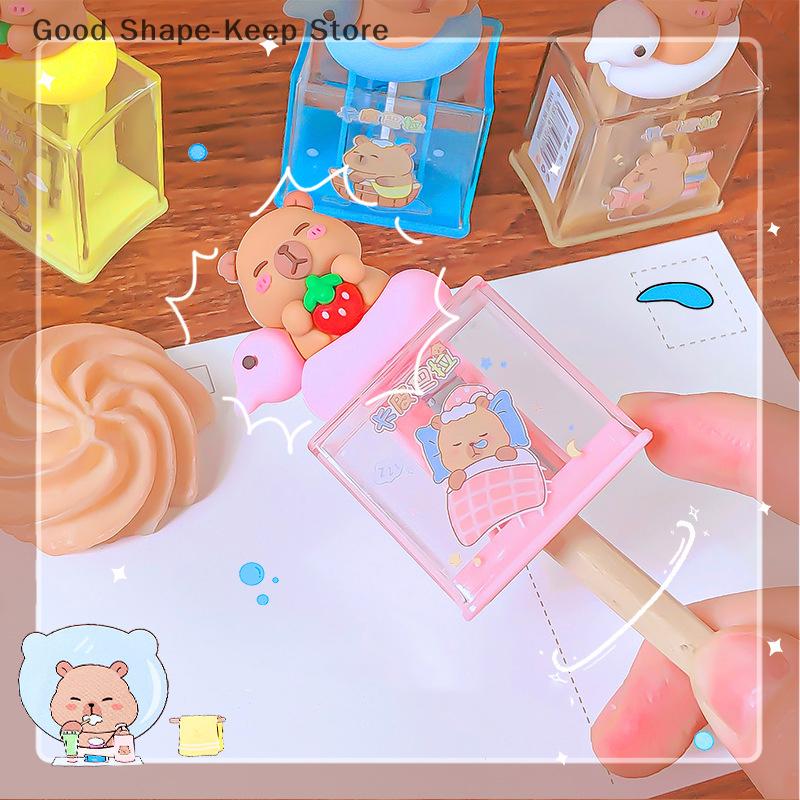 Lot de 2 Taille-crayons Adorables sur le Thème Capybara pour Bureau Fournitures Scolaires et Cadeaux Outils taille-crayon pour Étudiants