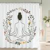 Abstract Bohemian style, Artistic Leaf Woman Shower Curtain Floral Printed Bathroom Bath Curtain Home Decor Curtain With Hooks