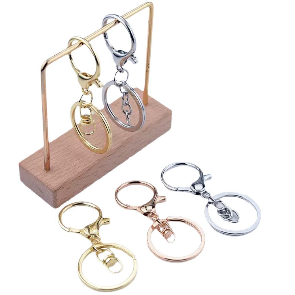 Conjunto de Pingentes de Chaveiro de Metal: Fivela para Cão, Fivela de Portão, Fecho Lagosta, Acessórios para Joias DIY com Banho de Cor