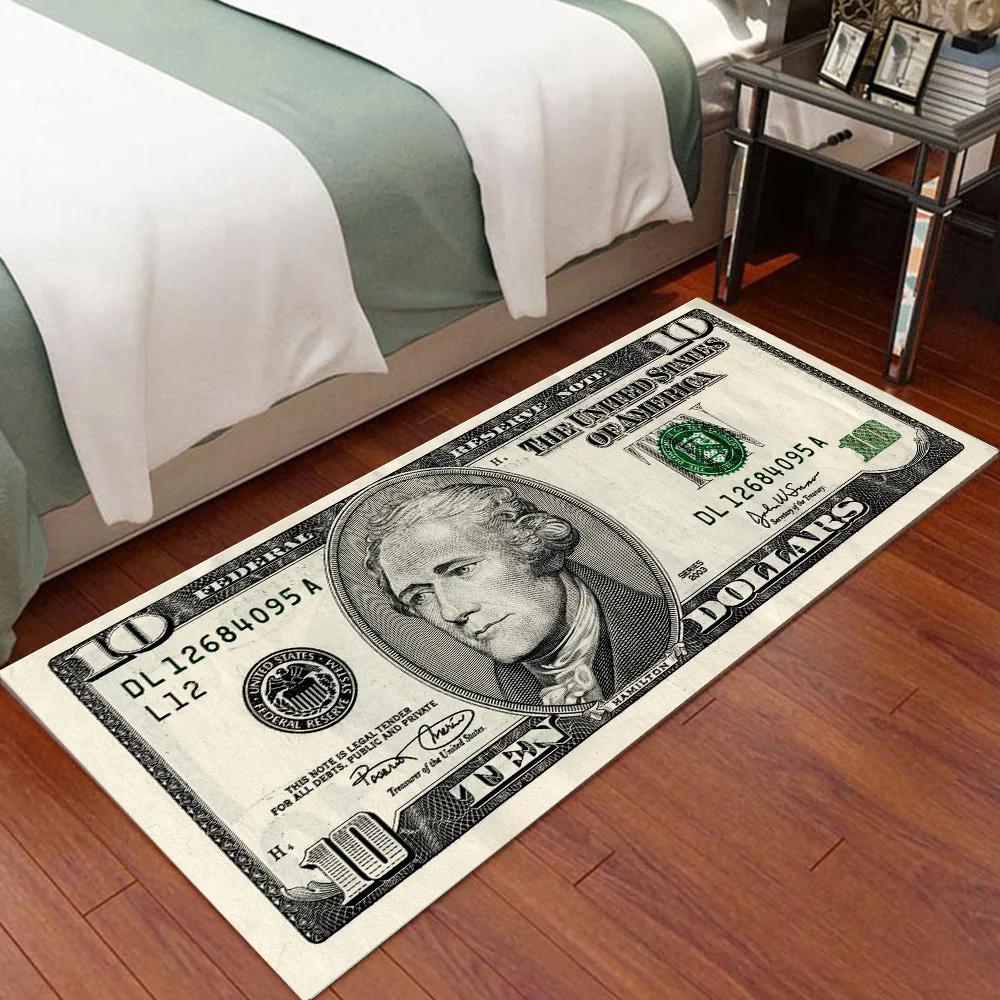 Hallway Entrance Doormat Dollar Money Pattern Living Room Floor Rugs Home Decor Kitchen Absorbent Carpet Anti Slip Bathroom Mat